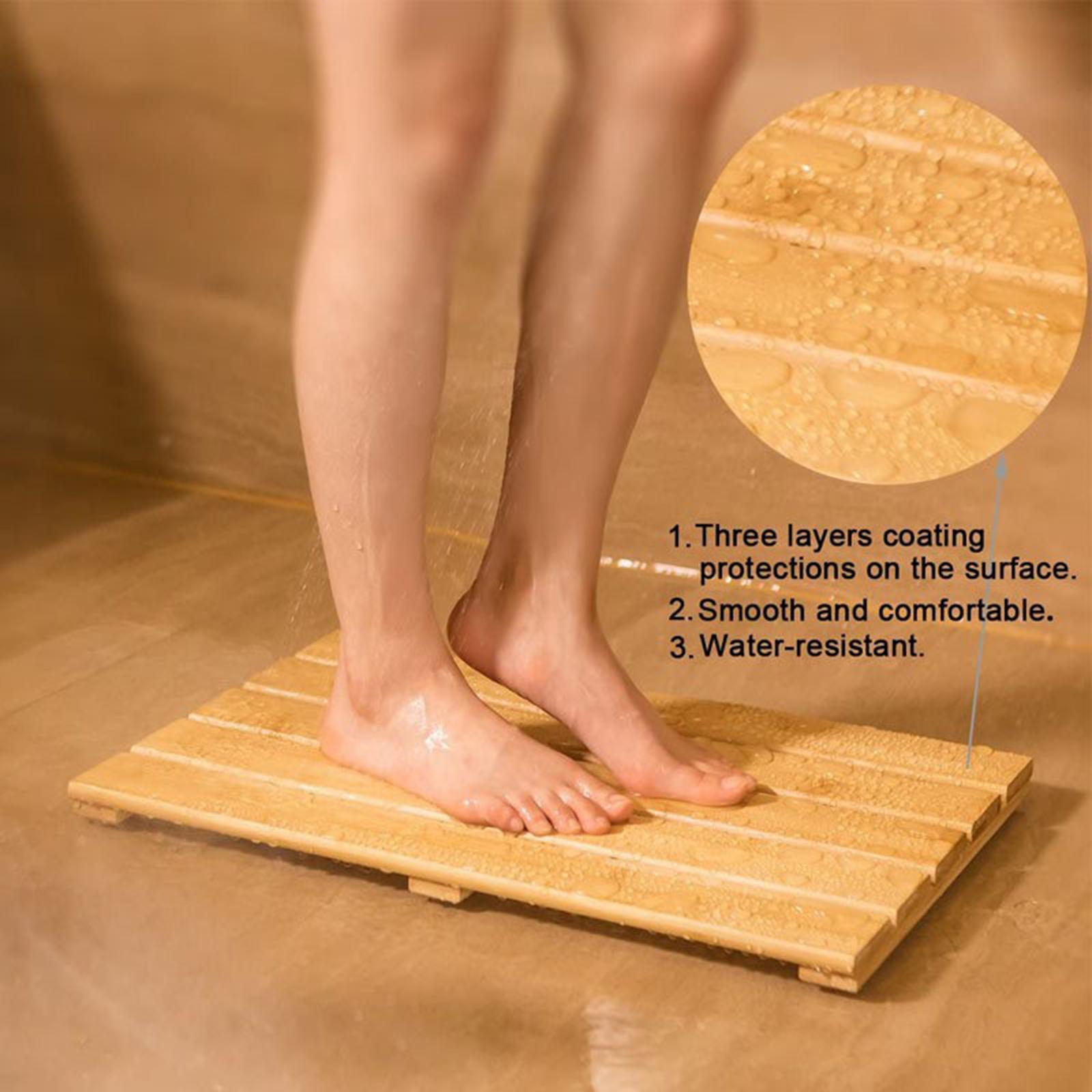 Tapete de banho de bambu, eleg - Bamboo Bath Mat avaliação e preço