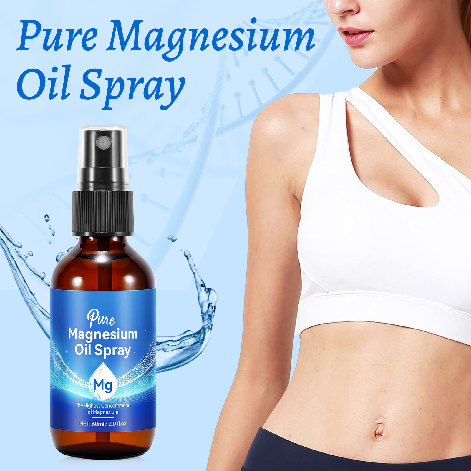 Óleo de magnésio natural 60ml  - Bath Salts Magnesium avaliação e preço