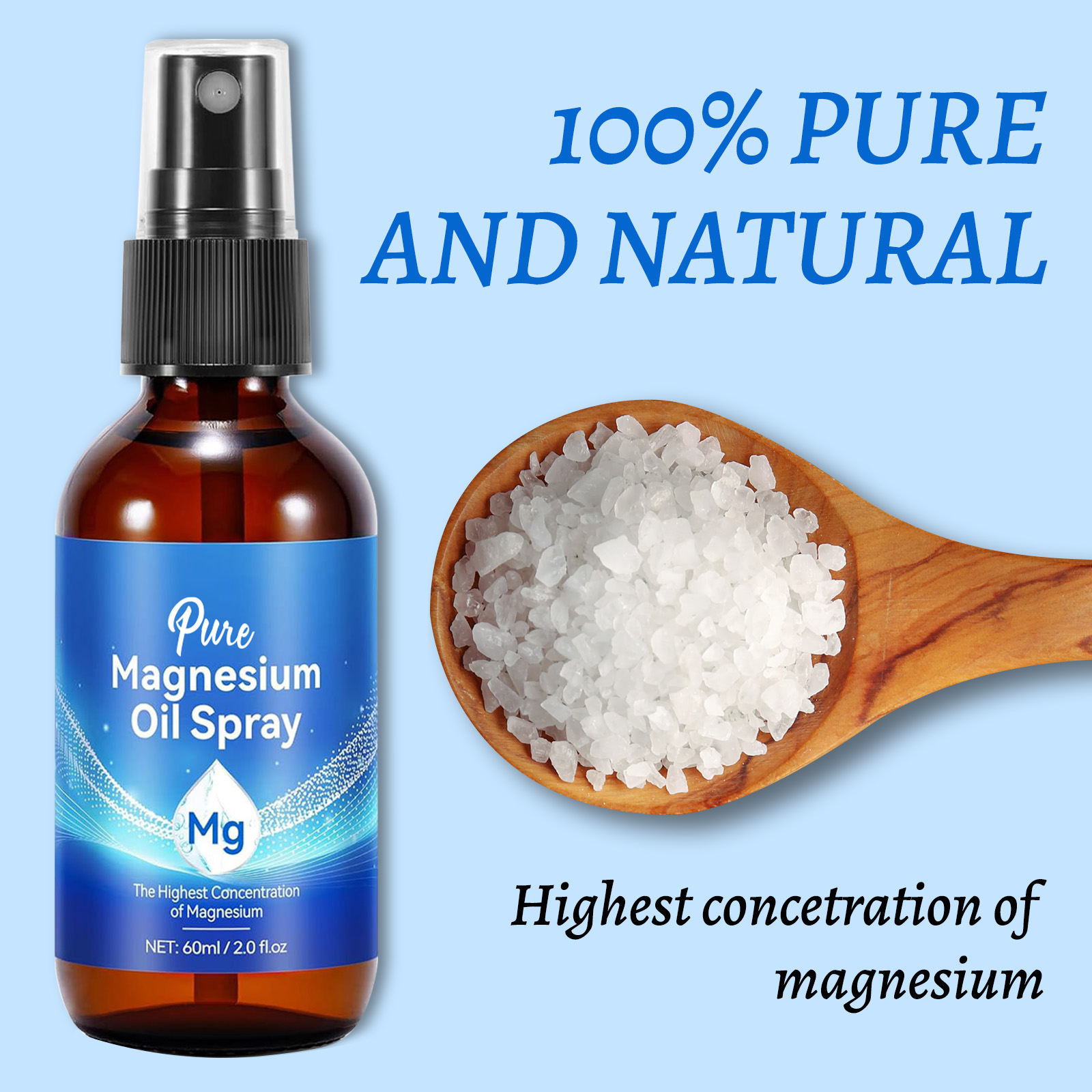 Óleo de magnésio natural 60ml  - Bath Salts Magnesium avaliação e preço